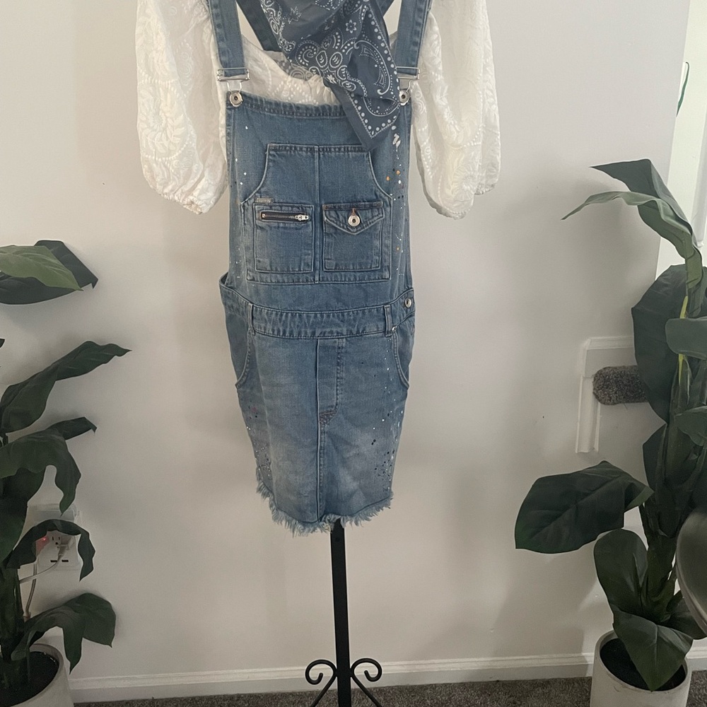 Blue Denim Overall Dress